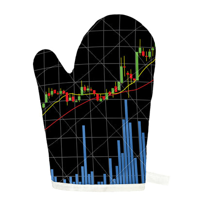 Candlestick Stock Graph Chart Print Single Oven Mitt