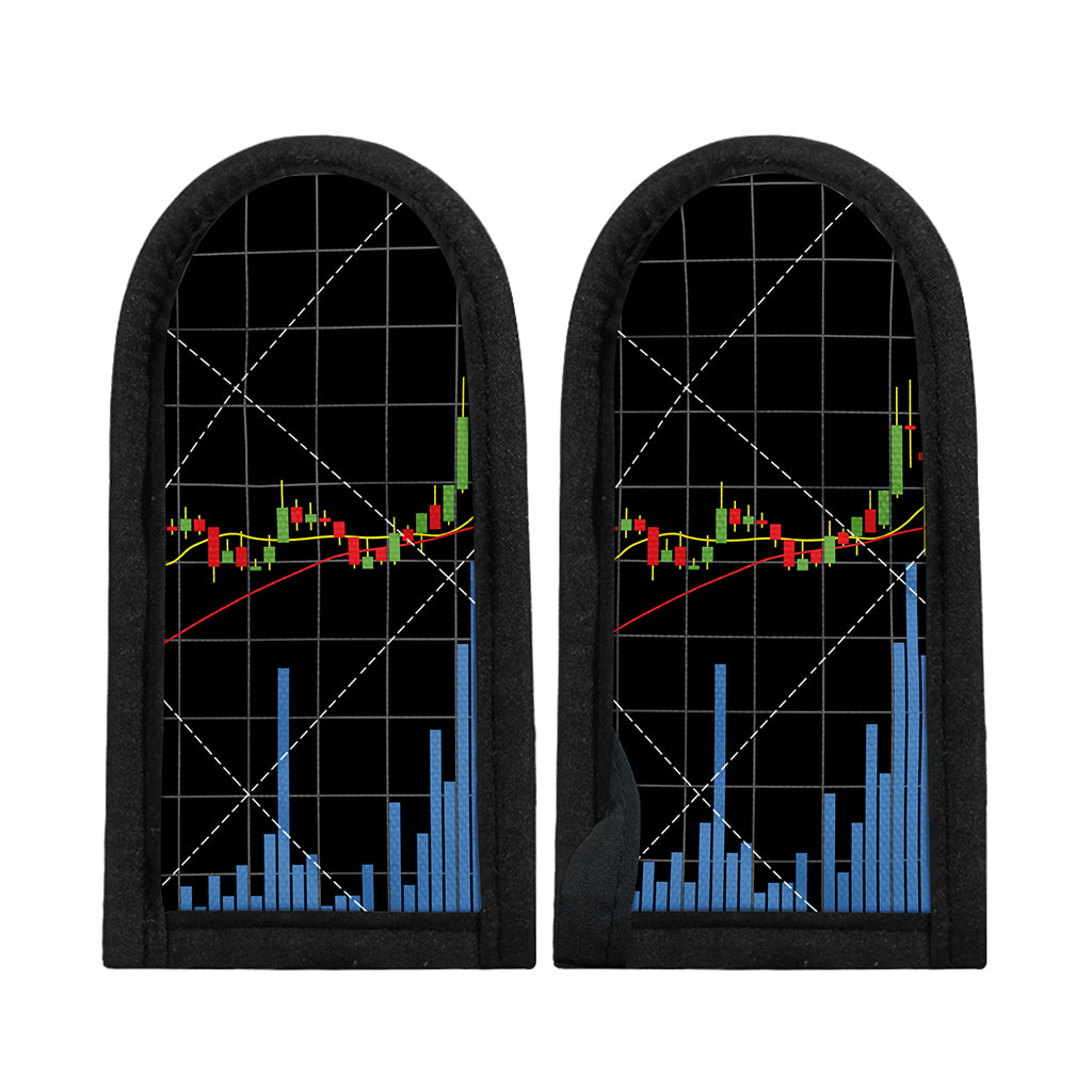 Candlestick Stock Graph Chart Print Skillet Handle Cover