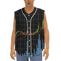 Candlestick Stock Graph Chart Print Sleeveless Baseball Jersey