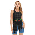 Candlestick Stock Graph Chart Print Sleeveless One Piece Swimsuit