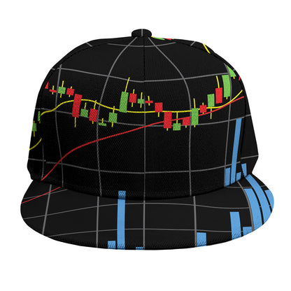 Candlestick Stock Graph Chart Print Snapback Cap