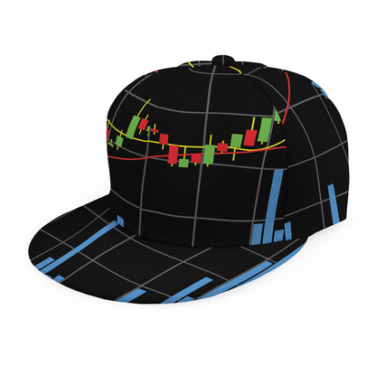 Candlestick Stock Graph Chart Print Snapback Cap