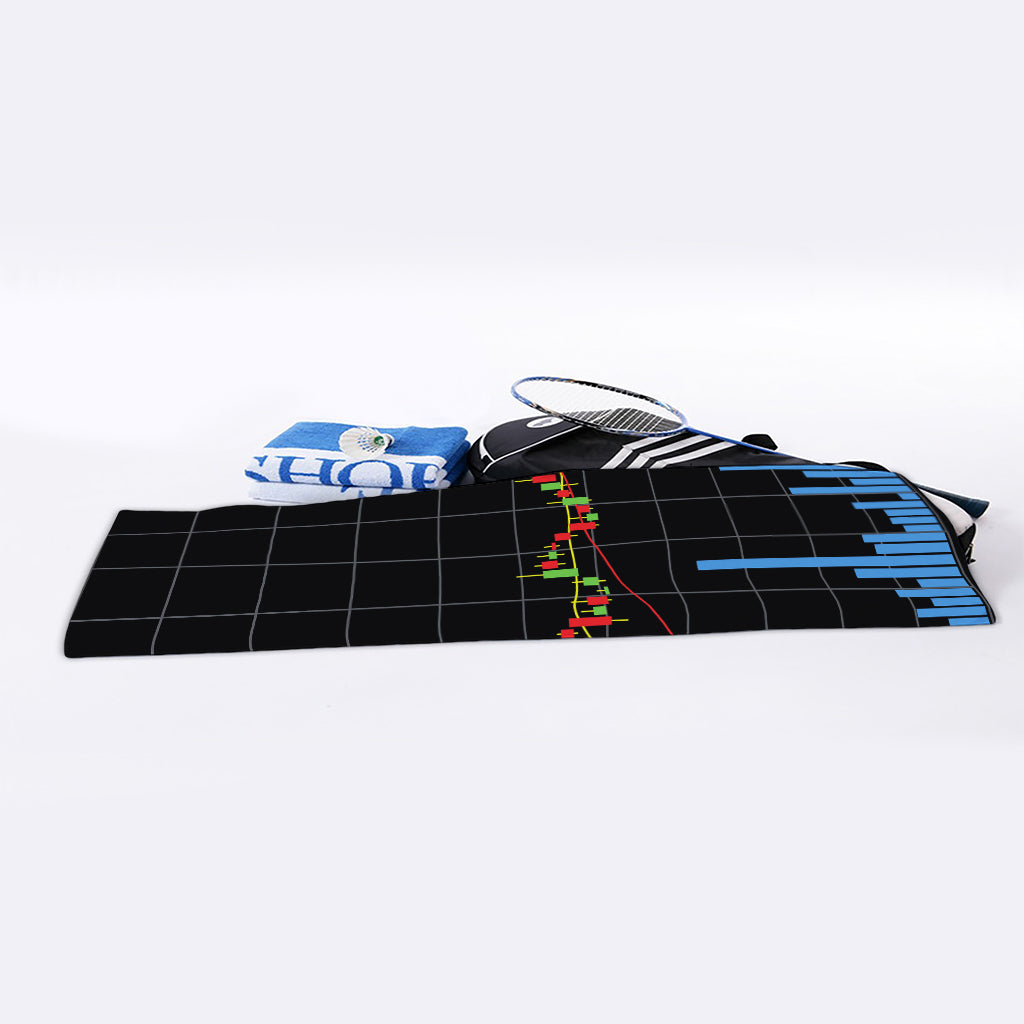 Candlestick Stock Graph Chart Print Sports Towel