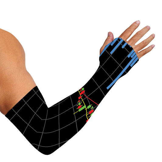 Candlestick Stock Graph Chart Print Sun Protection Arm Sleeves