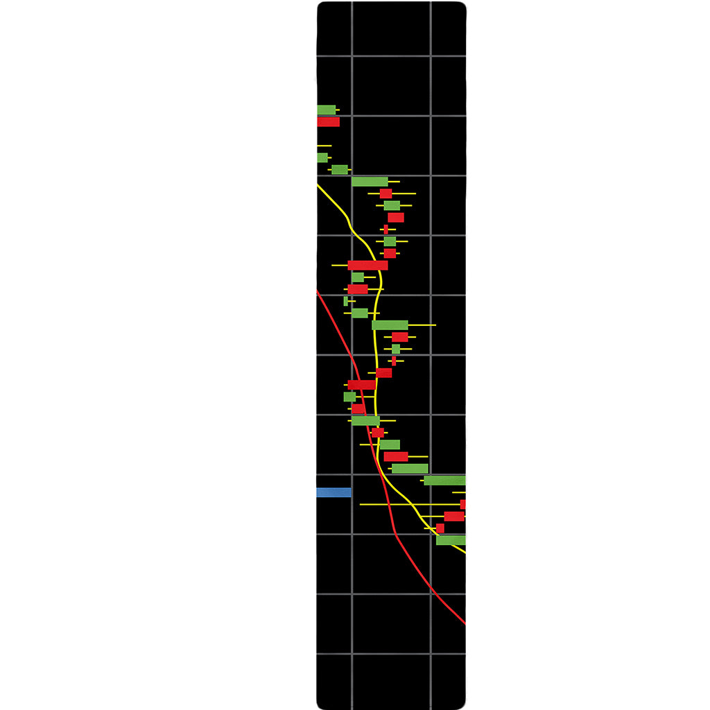 Candlestick Stock Graph Chart Print Table Runner