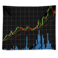 Candlestick Stock Graph Chart Print Tapestry