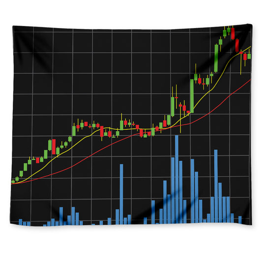 Candlestick Stock Graph Chart Print Tapestry