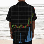 Candlestick Stock Graph Chart Print Textured Short Sleeve Shirt