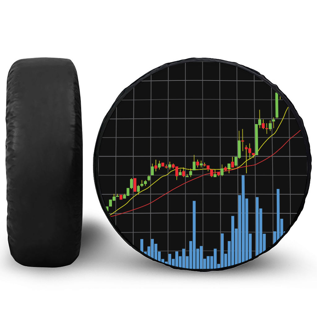 Candlestick Stock Graph Chart Print Tire Cover