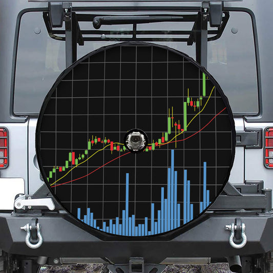 Candlestick Stock Graph Chart Print Tire Cover With Camera Hole