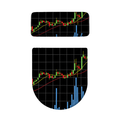 Candlestick Stock Graph Chart Print Toilet Lid And Tank Cover Set