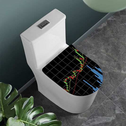 Candlestick Stock Graph Chart Print Toilet Lid Cover