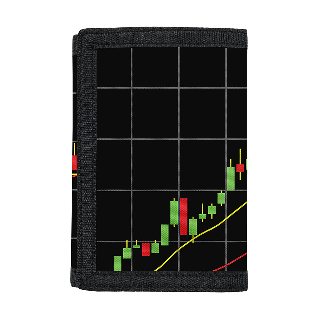 Candlestick Stock Graph Chart Print Trifold Wallet