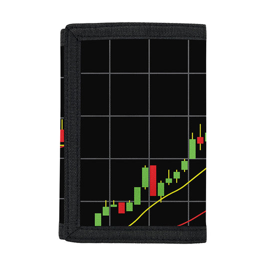Candlestick Stock Graph Chart Print Trifold Wallet