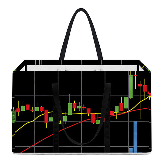 Candlestick Stock Graph Chart Print Utility Tote Bag