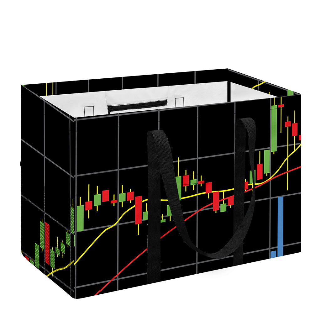 Candlestick Stock Graph Chart Print Utility Tote Bag