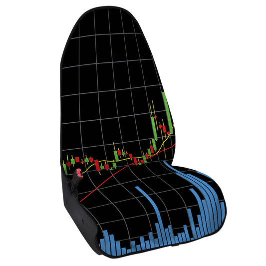 Candlestick Stock Graph Chart Print Waterproof Car Seat Cover