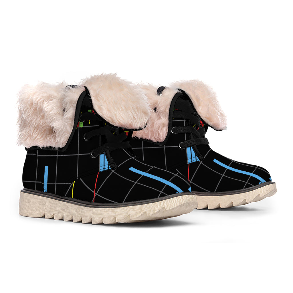 Candlestick Stock Graph Chart Print Winter Boots