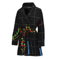 Candlestick Stock Graph Chart Print Women's Bathrobe