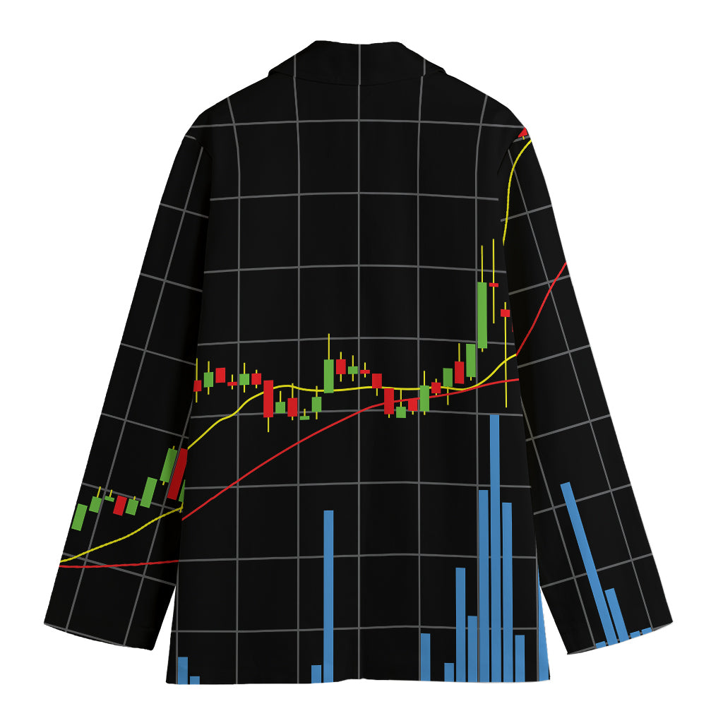 Candlestick Stock Graph Chart Print Women's Blazer