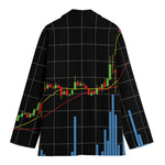 Candlestick Stock Graph Chart Print Women's Blazer