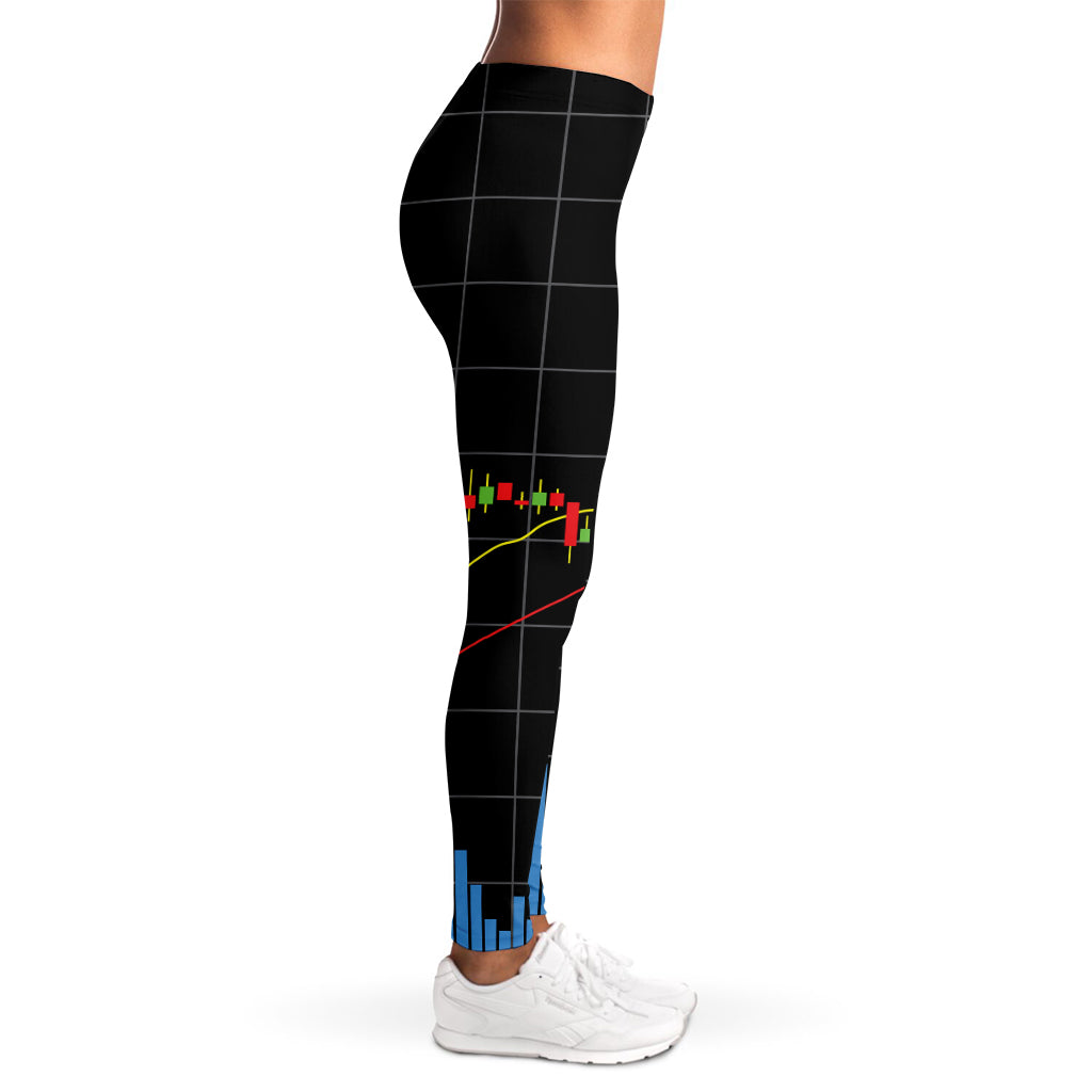 Candlestick Stock Graph Chart Print Women's Leggings