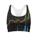 Candlestick Stock Graph Chart Print Women's Sports Bra