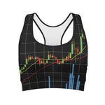Candlestick Stock Graph Chart Print Women's Sports Bra