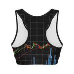 Candlestick Stock Graph Chart Print Women's Sports Bra