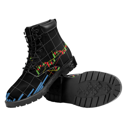 Candlestick Stock Graph Chart Print Work Boots