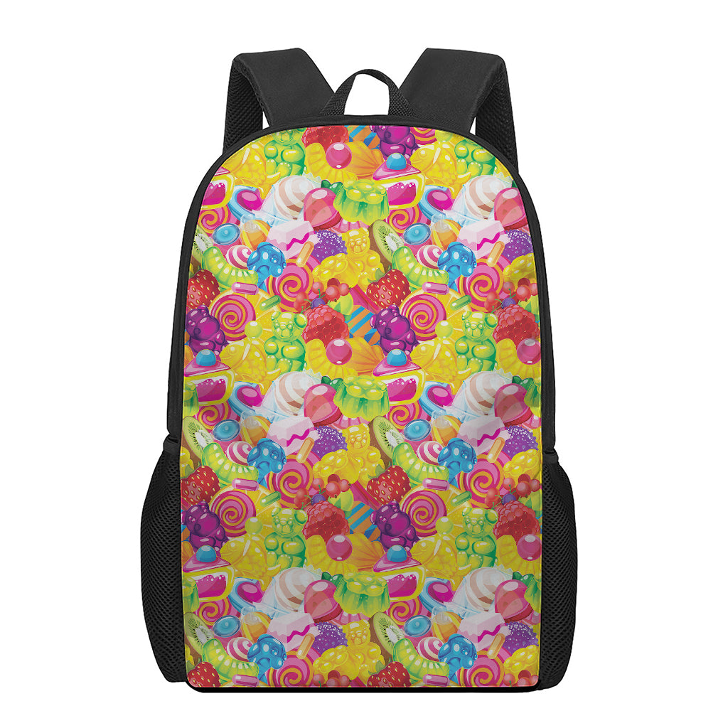 Candy And Jelly Pattern Print 17 Inch Backpack