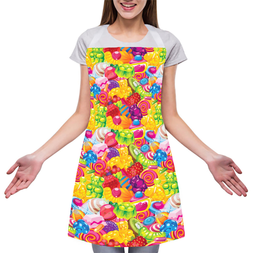 Candy And Jelly Pattern Print Adjustable Apron