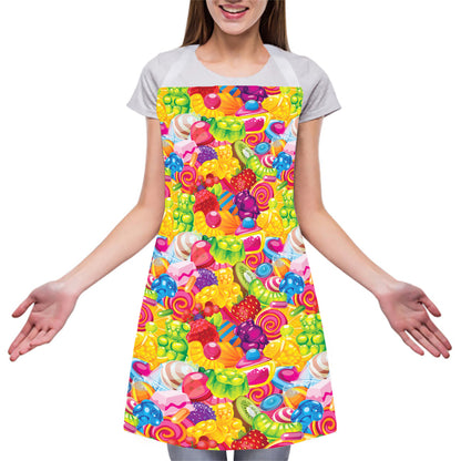 Candy And Jelly Pattern Print Adjustable Apron