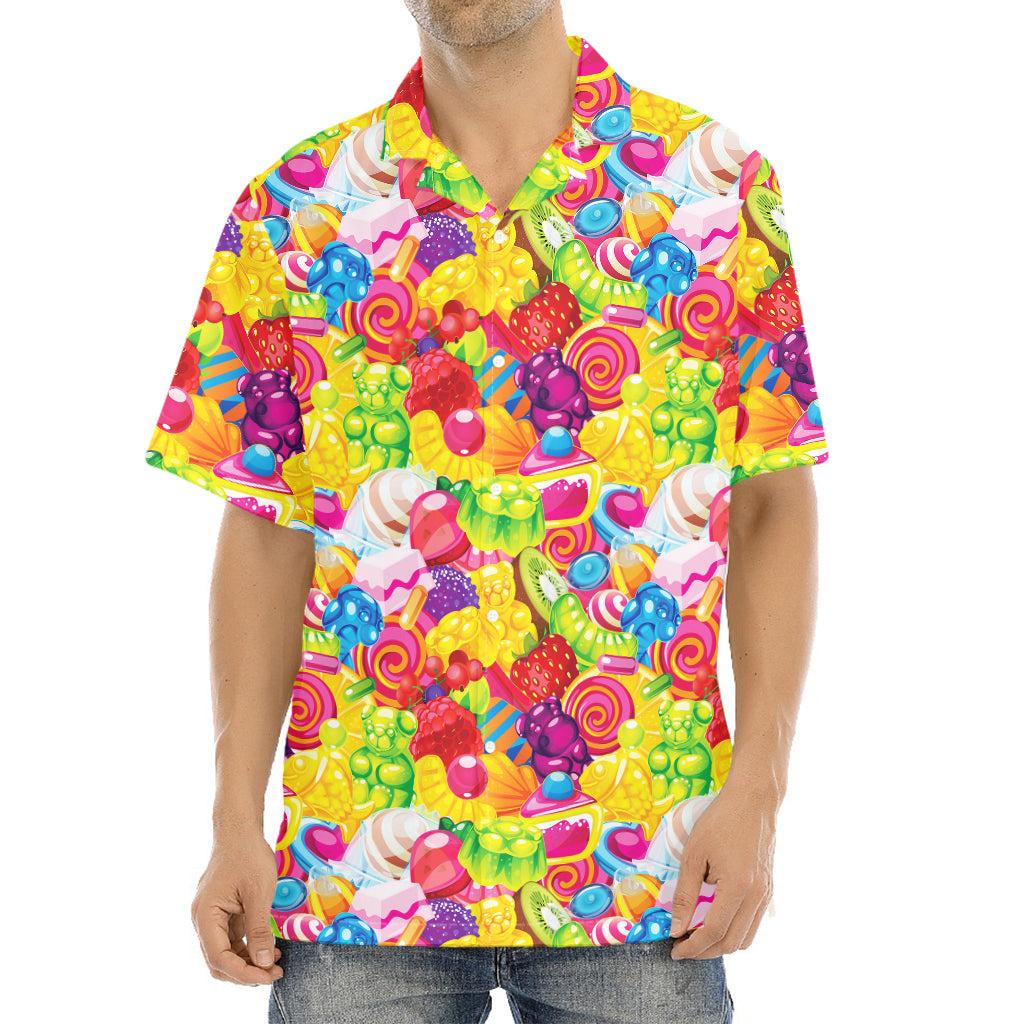 Candy And Jelly Pattern Print Aloha Shirt