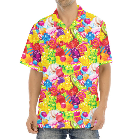 Candy And Jelly Pattern Print Aloha Shirt