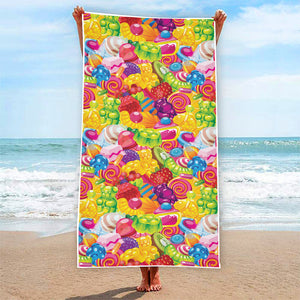 Candy And Jelly Pattern Print Beach Towel