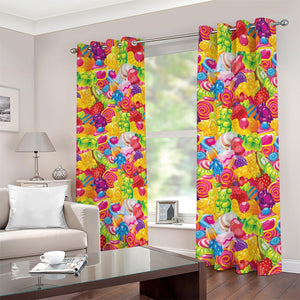 Candy And Jelly Pattern Print Blackout Grommet Curtains