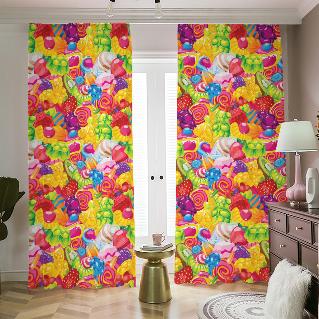 Candy And Jelly Pattern Print Blackout Pencil Pleat Curtains