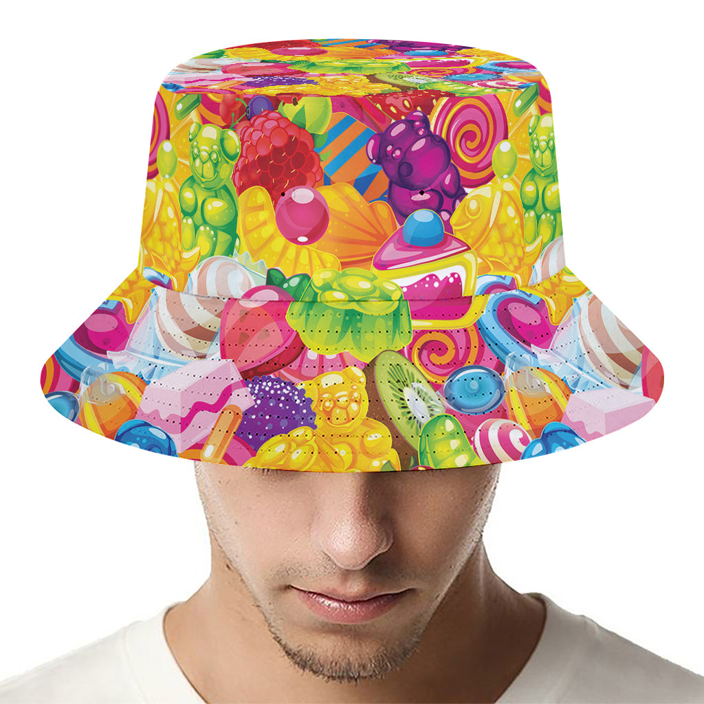 Candy And Jelly Pattern Print Bucket Hat