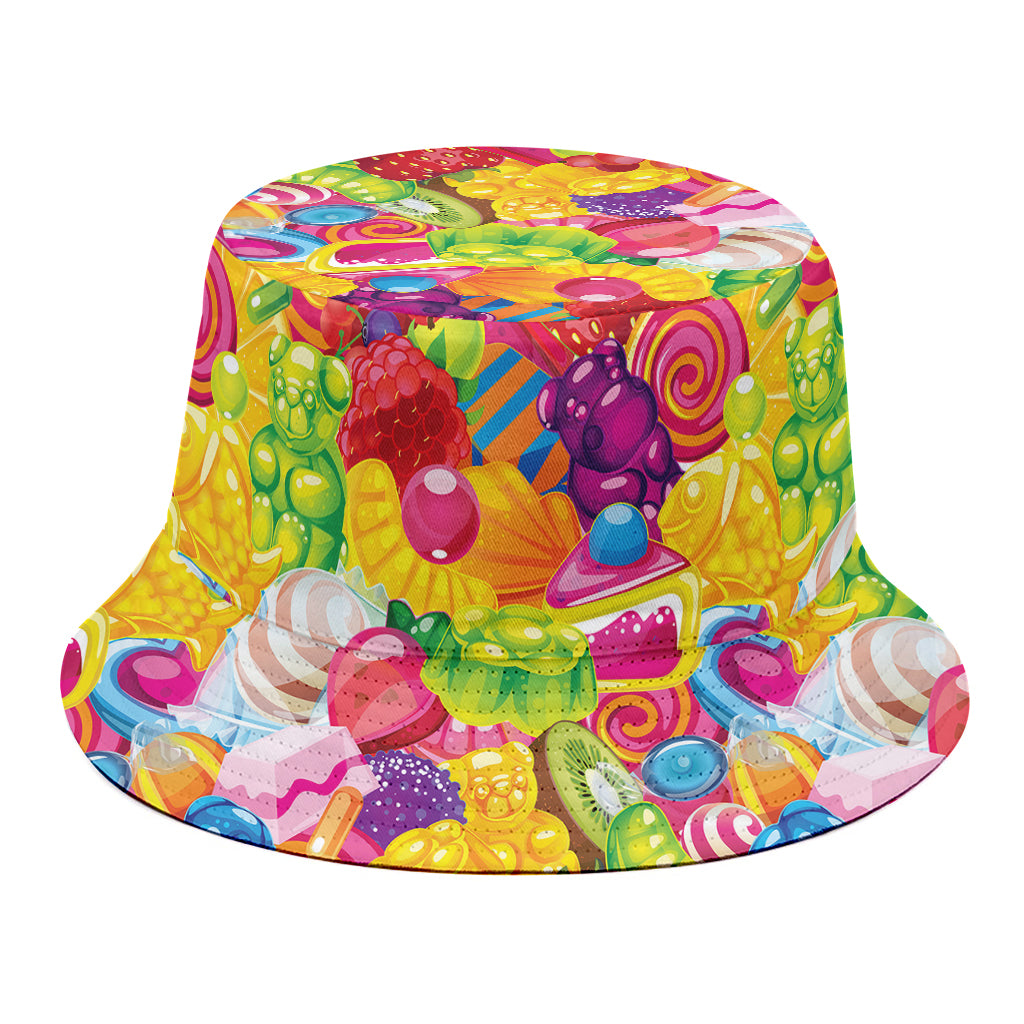 Candy And Jelly Pattern Print Bucket Hat