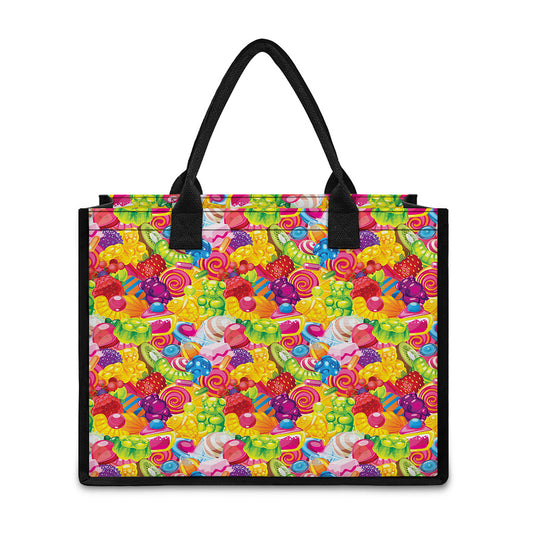 Candy And Jelly Pattern Print Canvas Tote Bag