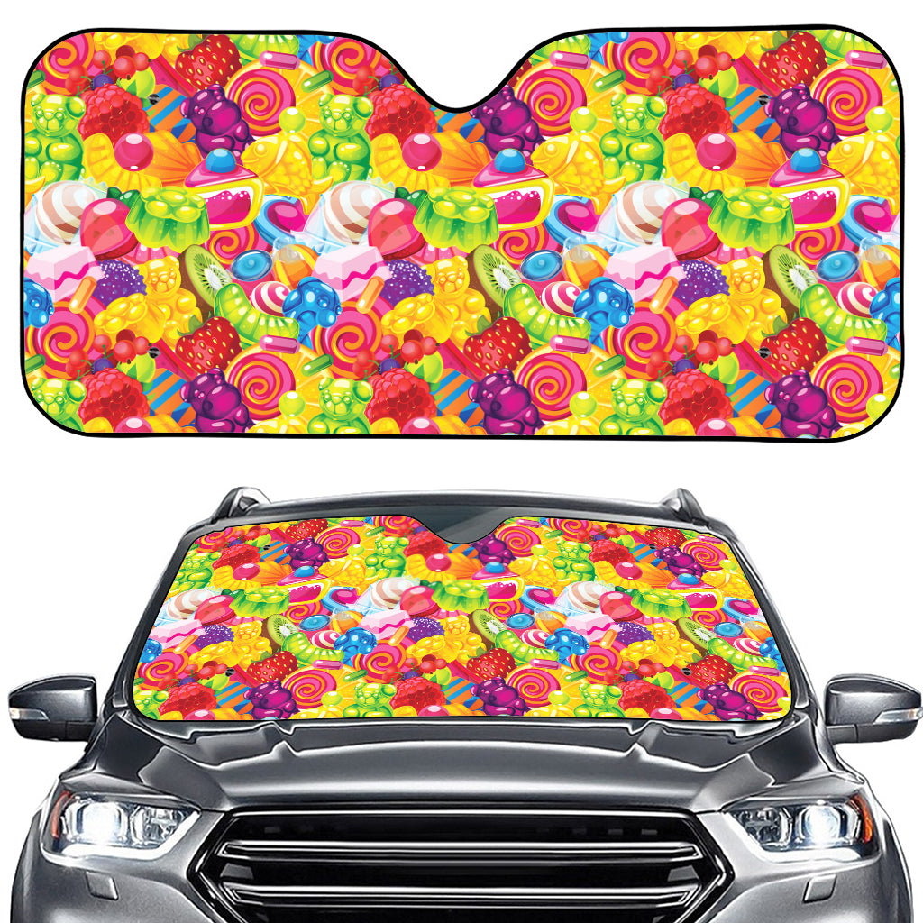 Candy And Jelly Pattern Print Car Windshield Sun Shade