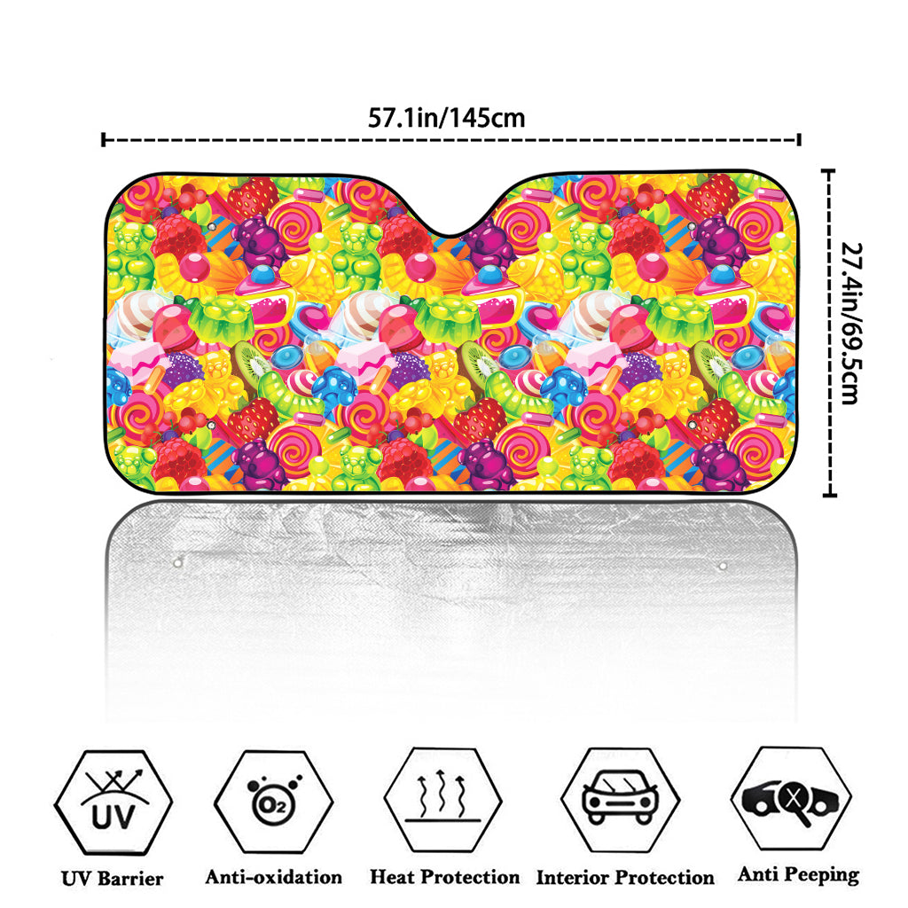 Candy And Jelly Pattern Print Car Windshield Sun Shade