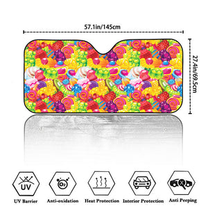 Candy And Jelly Pattern Print Car Windshield Sun Shade