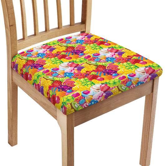 Candy And Jelly Pattern Print Chair Cushion Cover