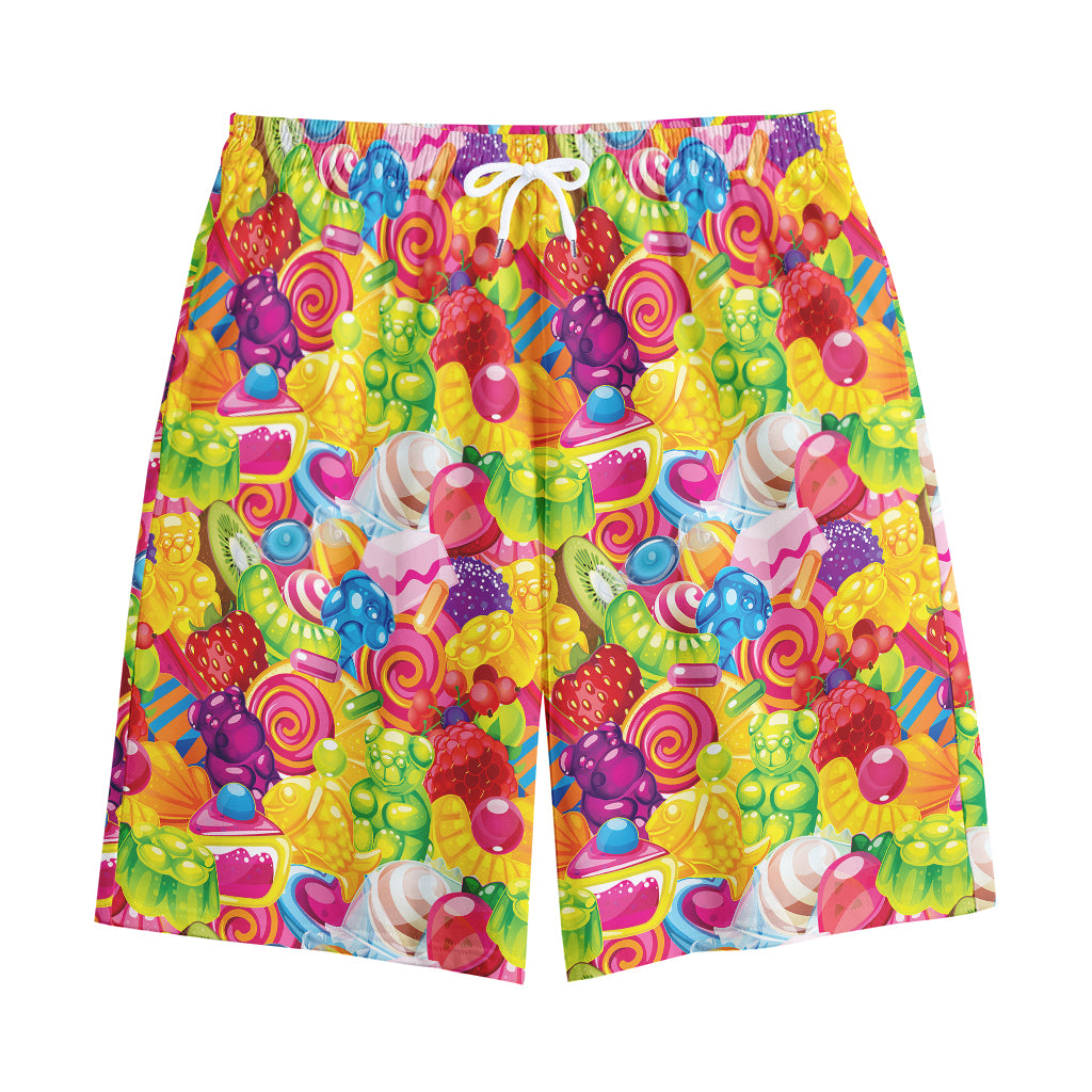 Candy And Jelly Pattern Print Cotton Shorts