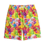 Candy And Jelly Pattern Print Cotton Shorts
