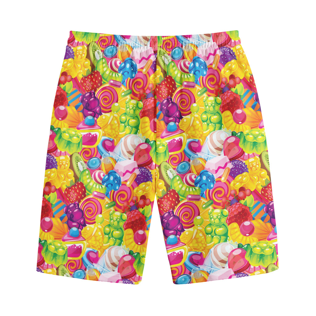 Candy And Jelly Pattern Print Cotton Shorts