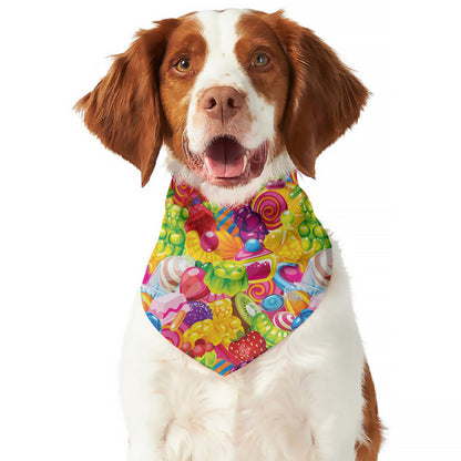 Candy And Jelly Pattern Print Dog Bandana