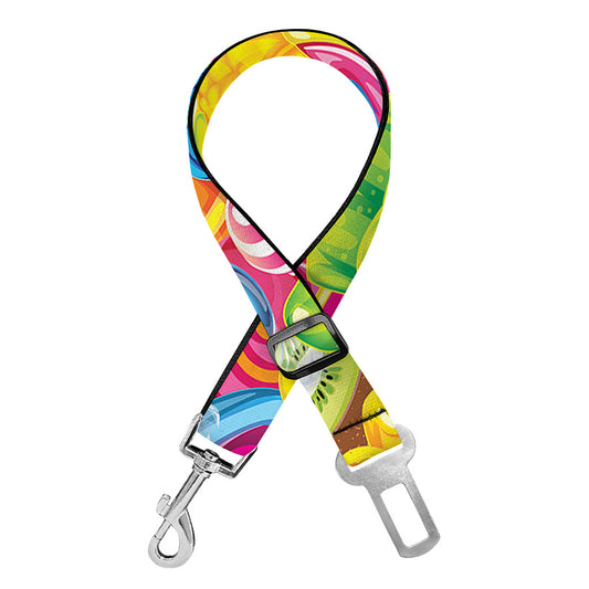 Candy And Jelly Pattern Print Dog Seat Belt